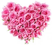 Розовое сердце из роз
